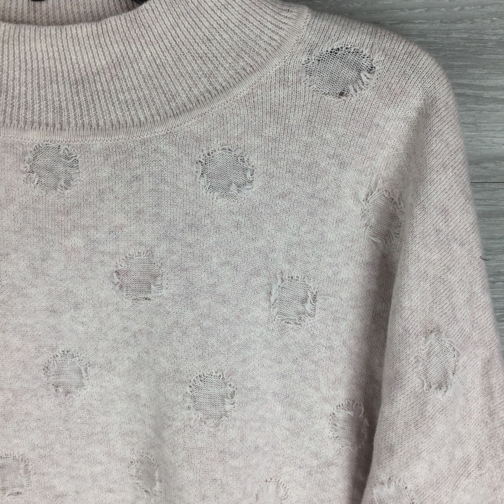 7Seasons Cotton Cashmere Blend Fringe Dot Sweater - Picture 2 of 5